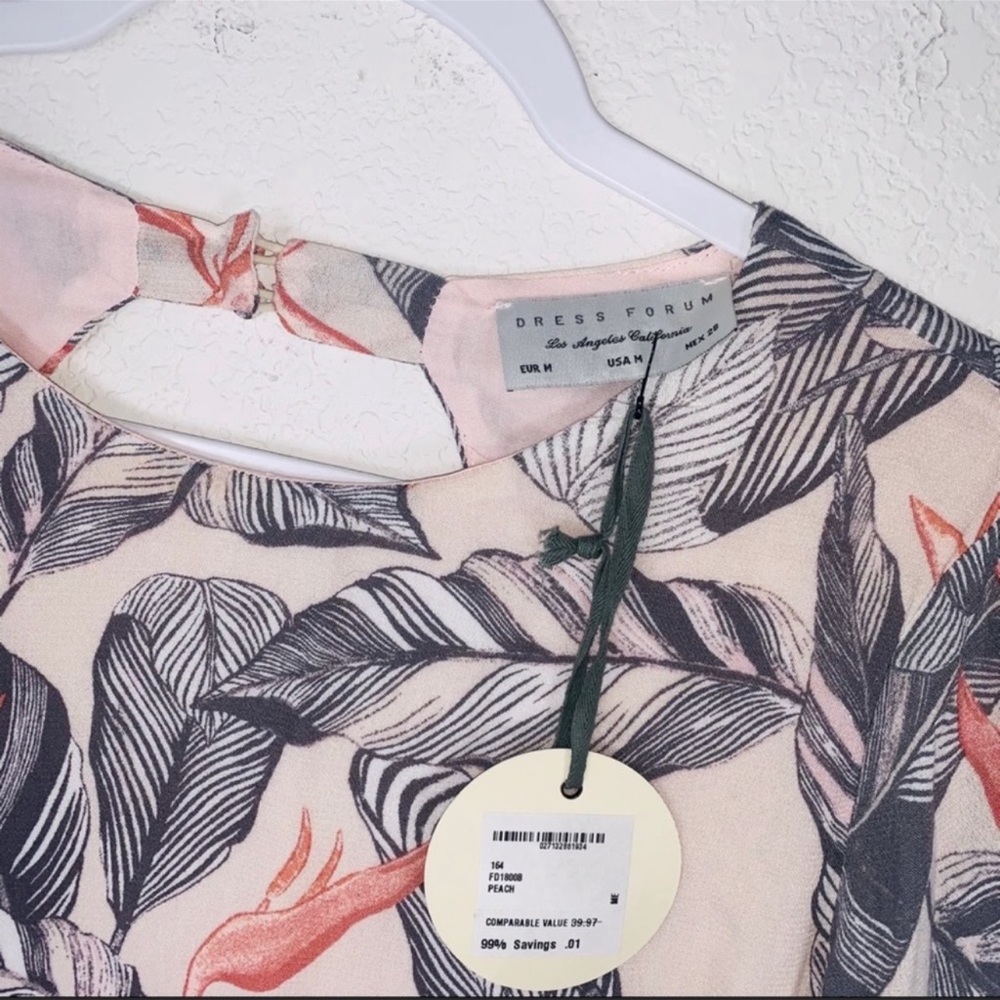 Dress Forum mini tropical print dress Graypeach Lena bell sleeve floral size M - Picture 4 of 10